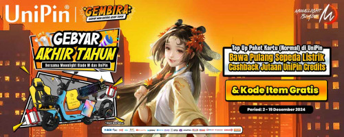 [Gembira – Gebyar Main Bareng Akhir Tahun Bersama Moonlight Blade M – Top Up Jade di UniPin & Bawa Pulang Sepeda Listrik s.d Jutaan Hadiah Lainnya!